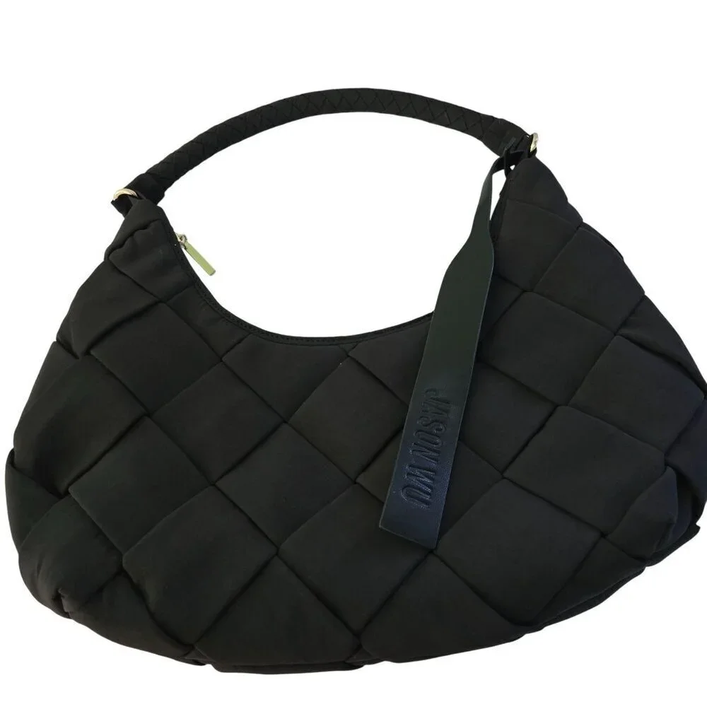 Jason Wu NWOT Black Woven Crescent Shoulder Bag 17